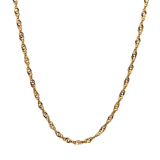 Pre-Owned 9ct Yellow Gold 18" Twisted Curb Chain