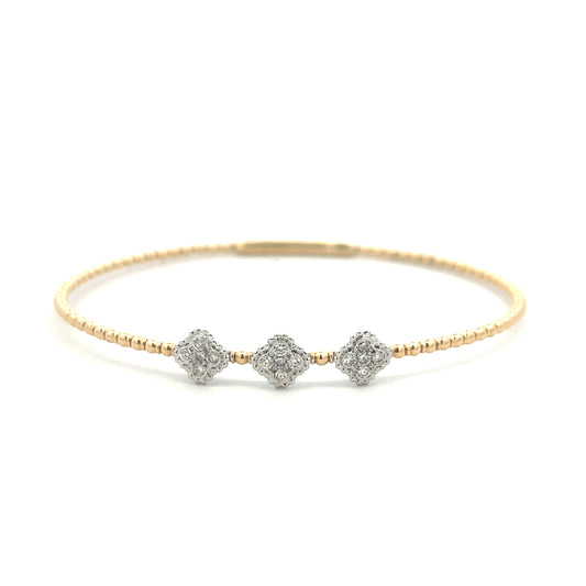 14ct Yellow Gold 0.31ct Diamond Twist Bangle