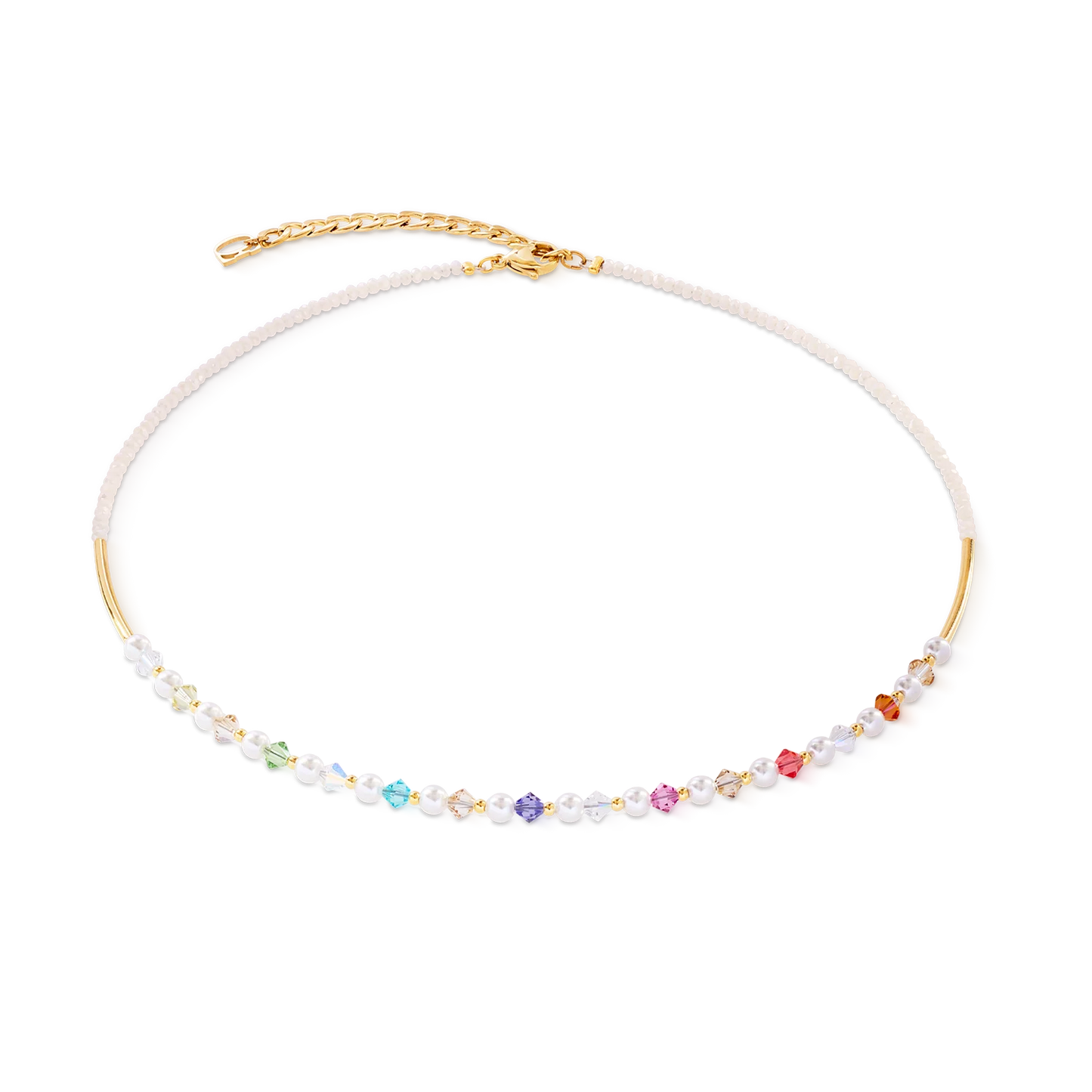 Coeur De Lion Princess Imitation Pearl Rainbow Necklace