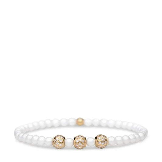 Bering Ceramic Pearl and Cubic Zirconia Bracelet 607-5217-X0