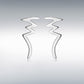 Sterling Silver Long Zig Zag Stud Earrings