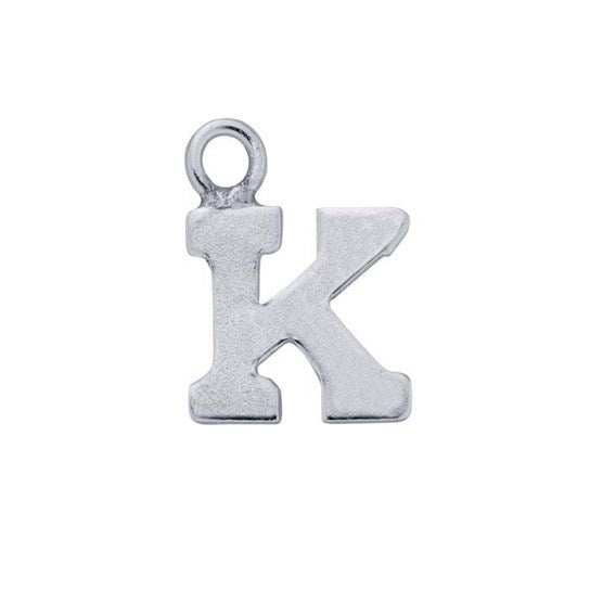 Permanent Sterling Silver Initial K Charm
