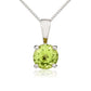 9ct White Gold Round Peridot Claw Pendant 5mm