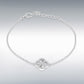 Sterling Silver Cubic Zirconia Rainbow Clover Bracelet
