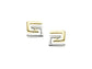 9ct Yellow and White Gold Square Interlock Design Stud Earrings