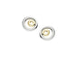 9ct Yellow and White Gold Double Round Circle Stud Earrings