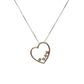 9ct White Gold Diamond Heart Slider Adjustable Chain Necklace