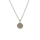 9ct White Gold Pave Diamond Disc Necklace