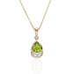 9ct Yellow Gold Peridot and Diamond Necklace