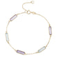 9ct Yellow Gold Amethyst & Blue Topaz Trace Bracelet