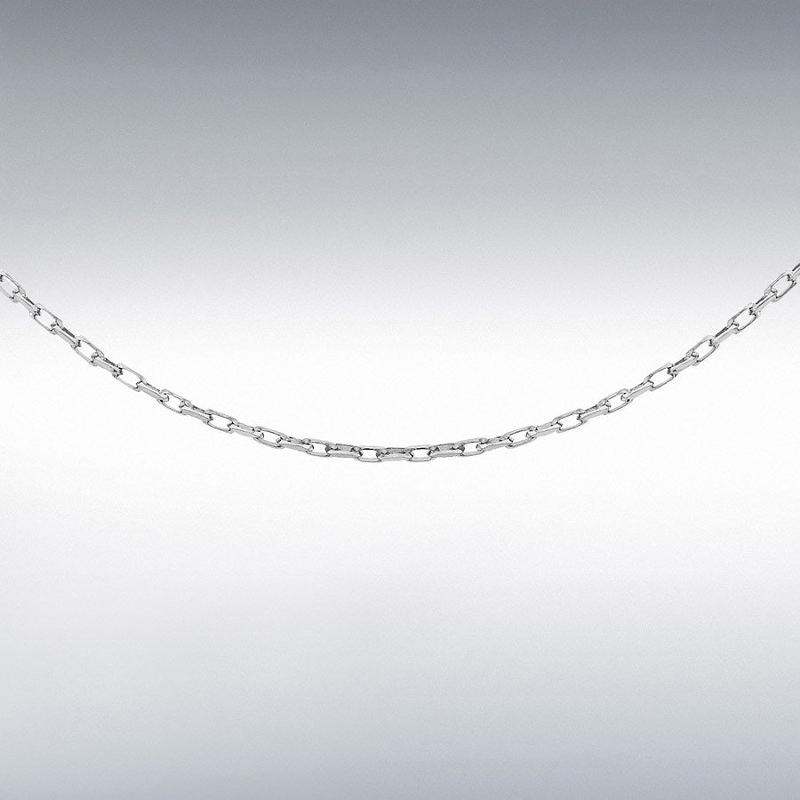 9ct White Gold 1.4mm Diamond Cut Belcher Chain 20"