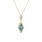 9ct Yellow Gold Kite Cut Swiss Blue Topaz and Diamond Necklace