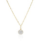 9ct Yellow Gold Flat Disc Diamond Set Pendant and Chain