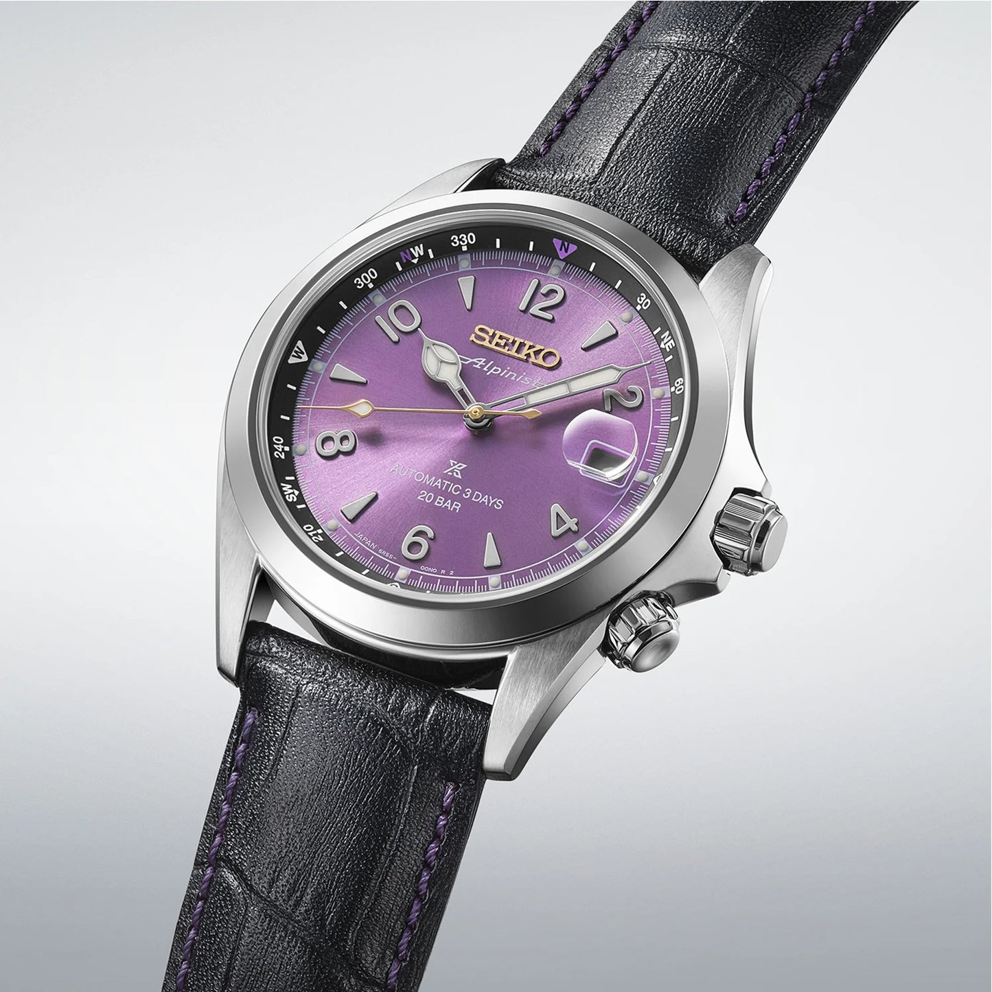 Seiko 145th Anniversary Alpinist Automatic Limited Edition Watch in Edo Purple HBC006J1