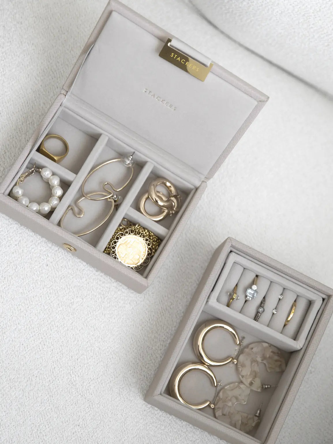 Stackers Micro Taupe Jewellery Box Set of 2