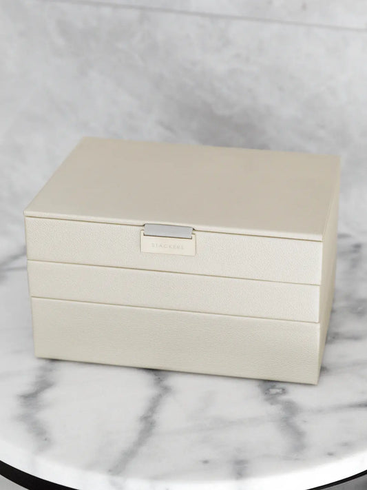 Stackers Limited Edition Metallic Pearl Classic Set of Three Layers Jewellery Box