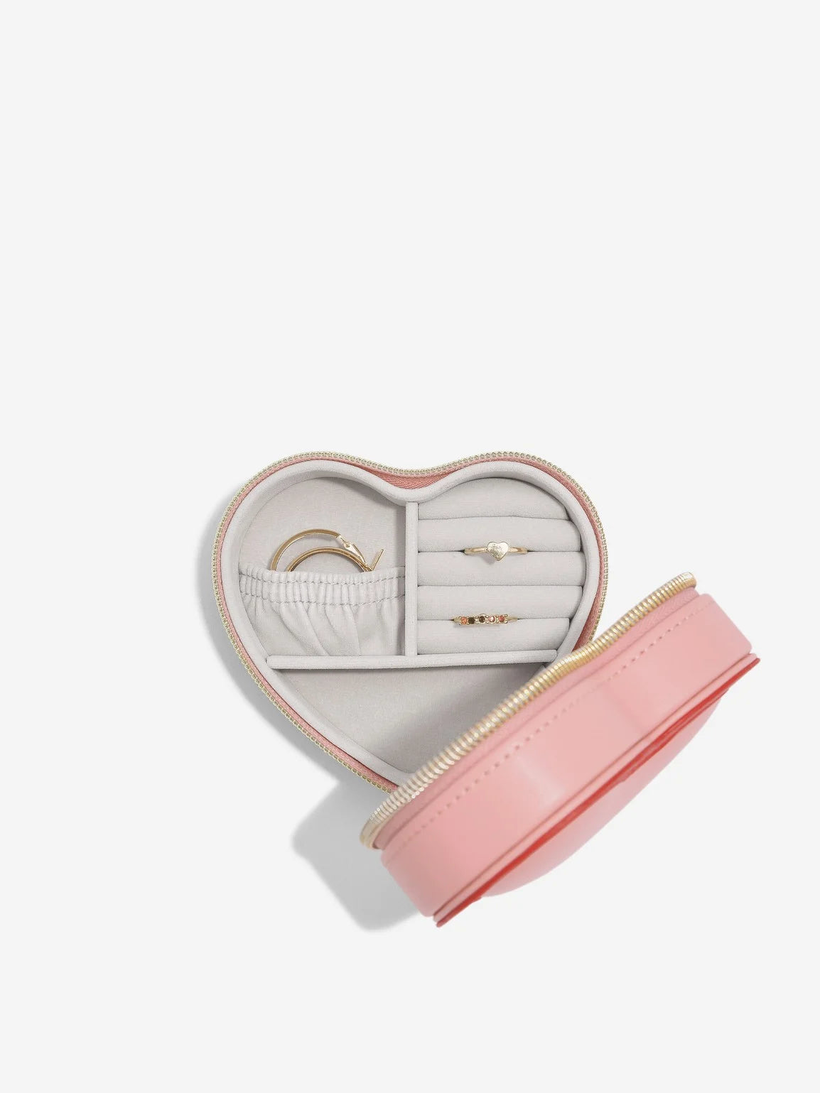 Stackers Pink Heart Travel Jewellery Storage Box
