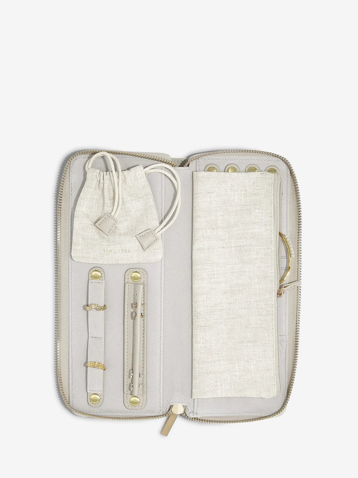 Stackers Linen And Oatmeal Jewellery Roll