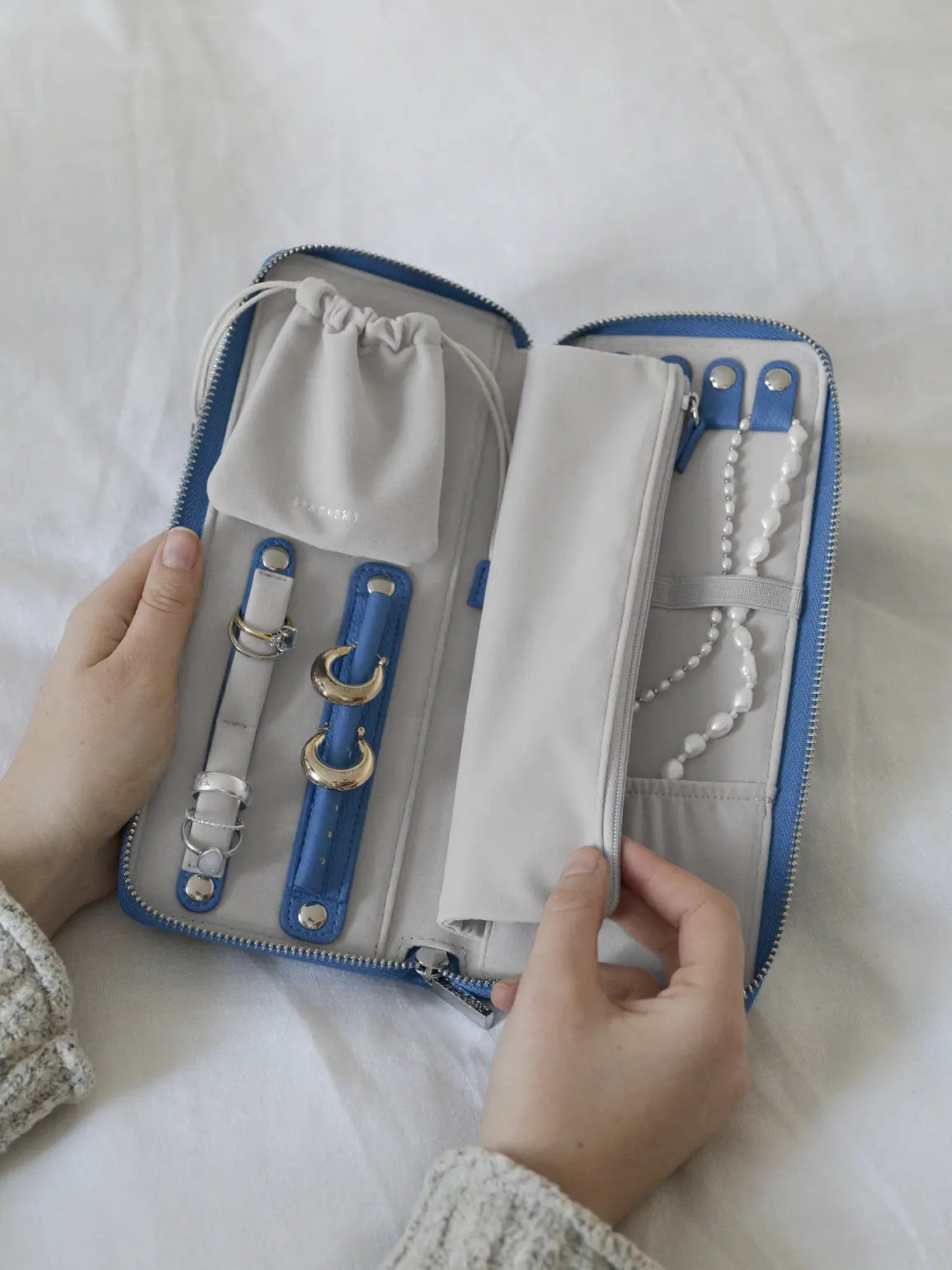 Stackers Azure Blue Jewellery Roll