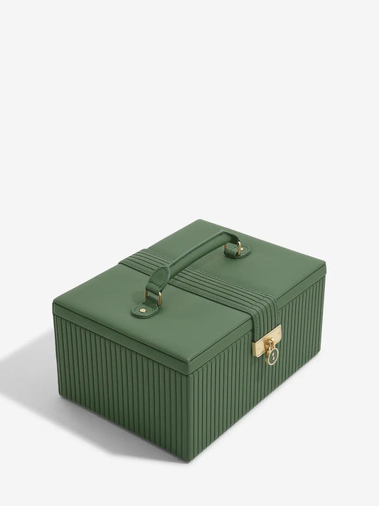 Stackers Luxury Classic Emerald Green Ribbed Jewellery Storage Box