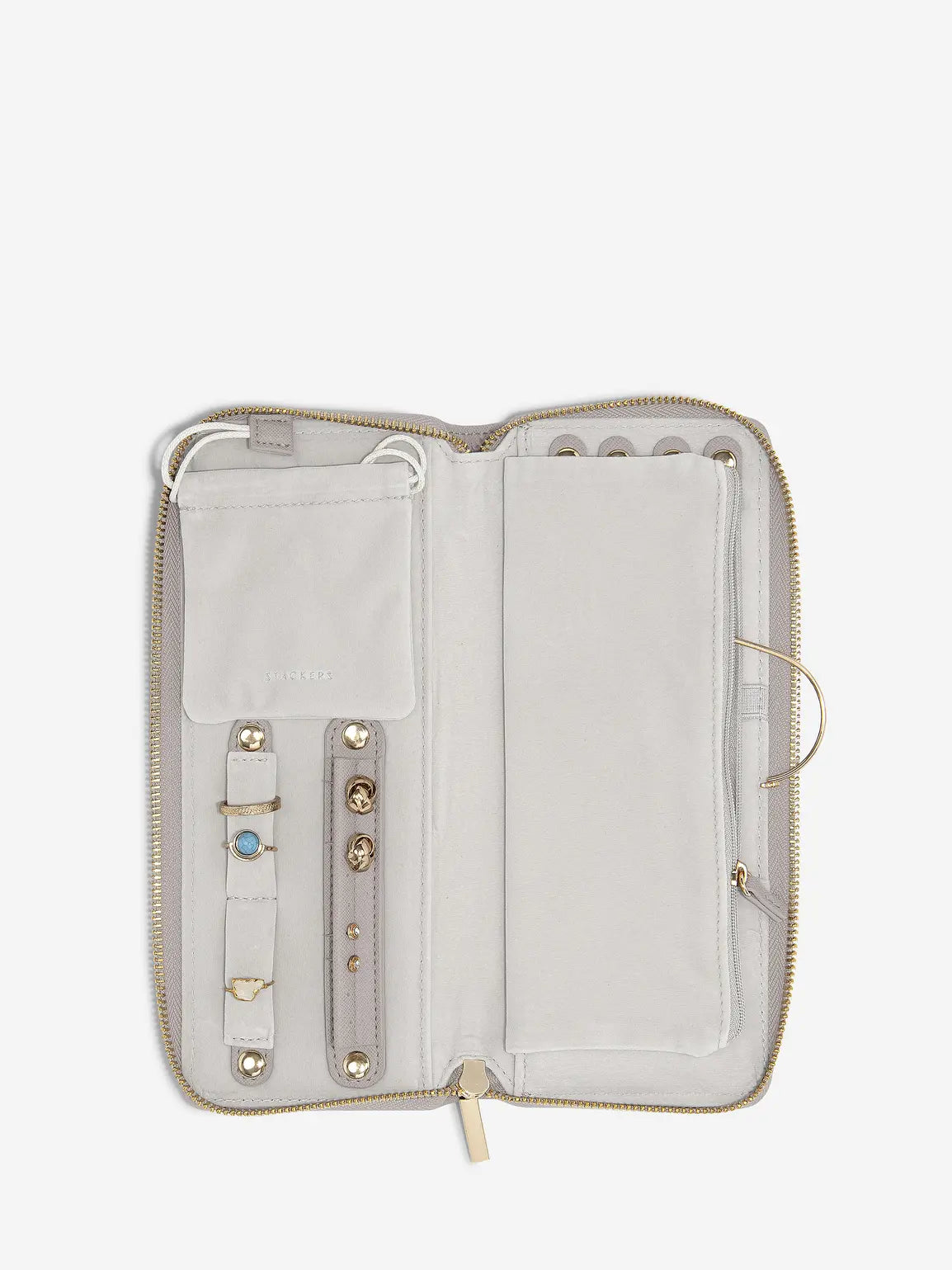 Stackers Taupe Woven Jewellery Roll