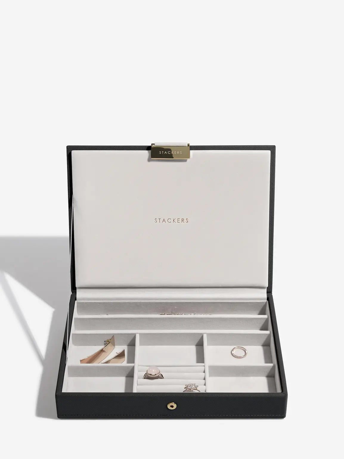 Stackers Classic Raffia Black Jewellery Storage Box Set of 3