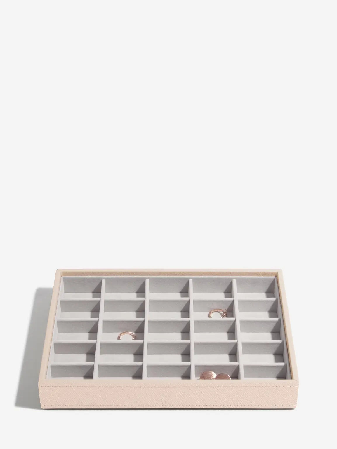 Stackers Classic Raffia Blush Classic 3 Layer Jewellery Storage Box