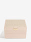Stackers Classic Raffia Blush Classic 3 Layer Jewellery Storage Box