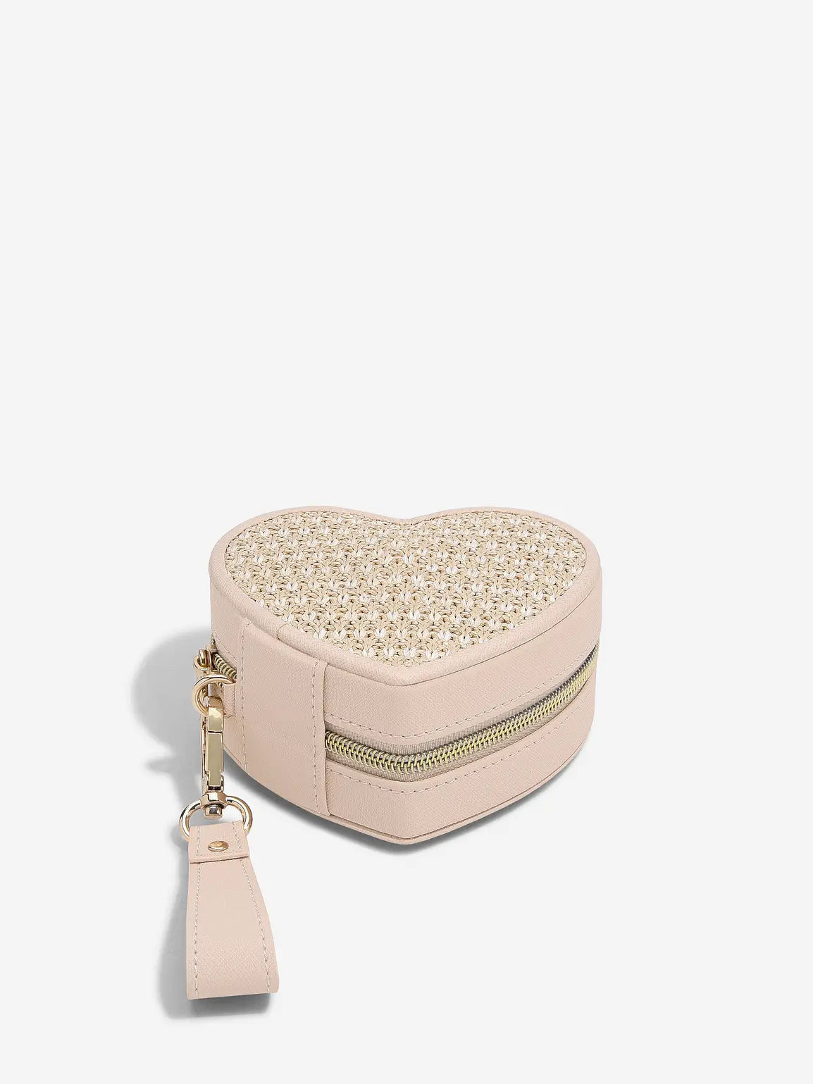 Stackers Blush Raffia Heart Jewellery Box