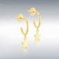 9ct Yellow Gold Star Drop Earrings