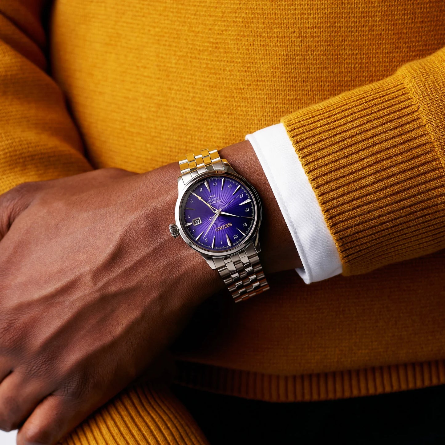 Seiko 145th Anniversary Presage Cocktail Time GMT Limited Edition Watch in Edo Purple HCB006J1