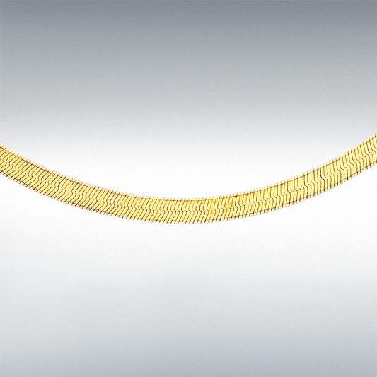 9ct Yellow Gold Flat Polished Chain 18"