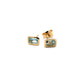 9ct Yellow Gold Rectangular Aquamarine Rubover Stud Earrings