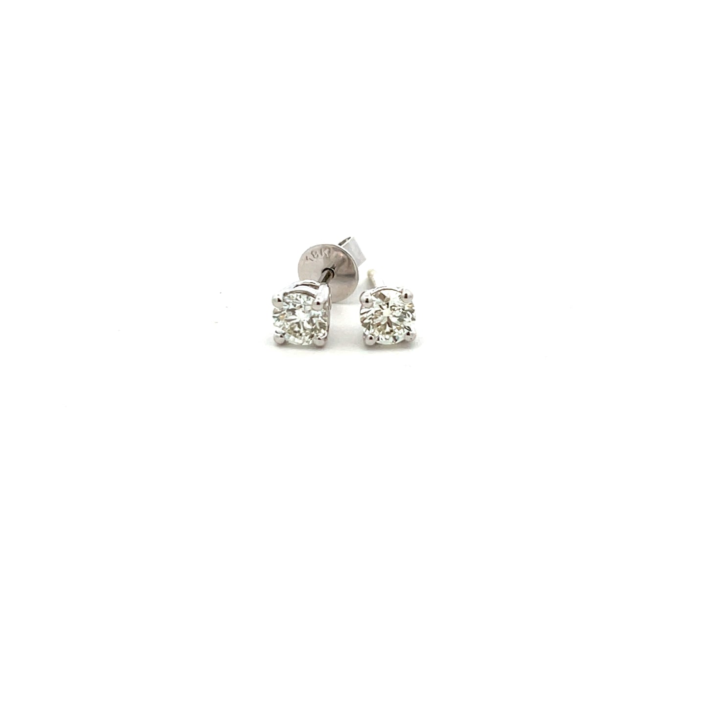 18ct White Gold 0.80ct Brilliant Cut Diamond Stud Earrings