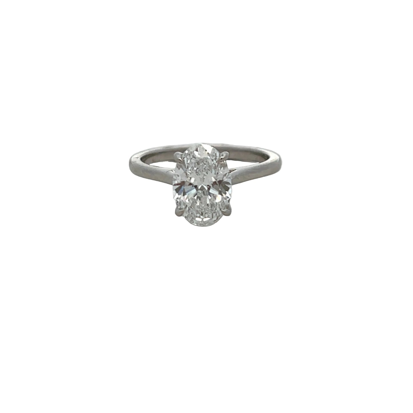 Platinum Laboratory Grown Diamond Oval Cut 2.03ct Ring Size M