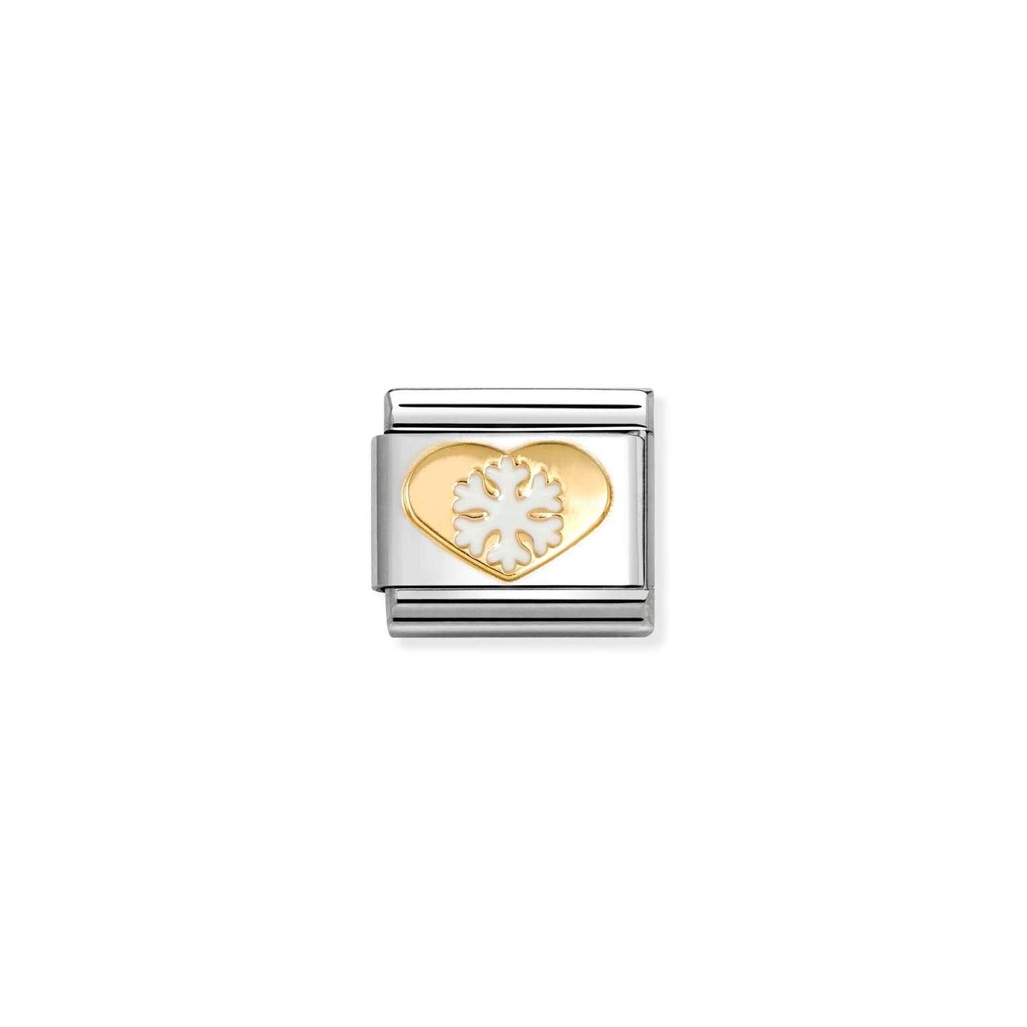 Nomination Composable Classic Gold Heart White Snowflake 030225/26