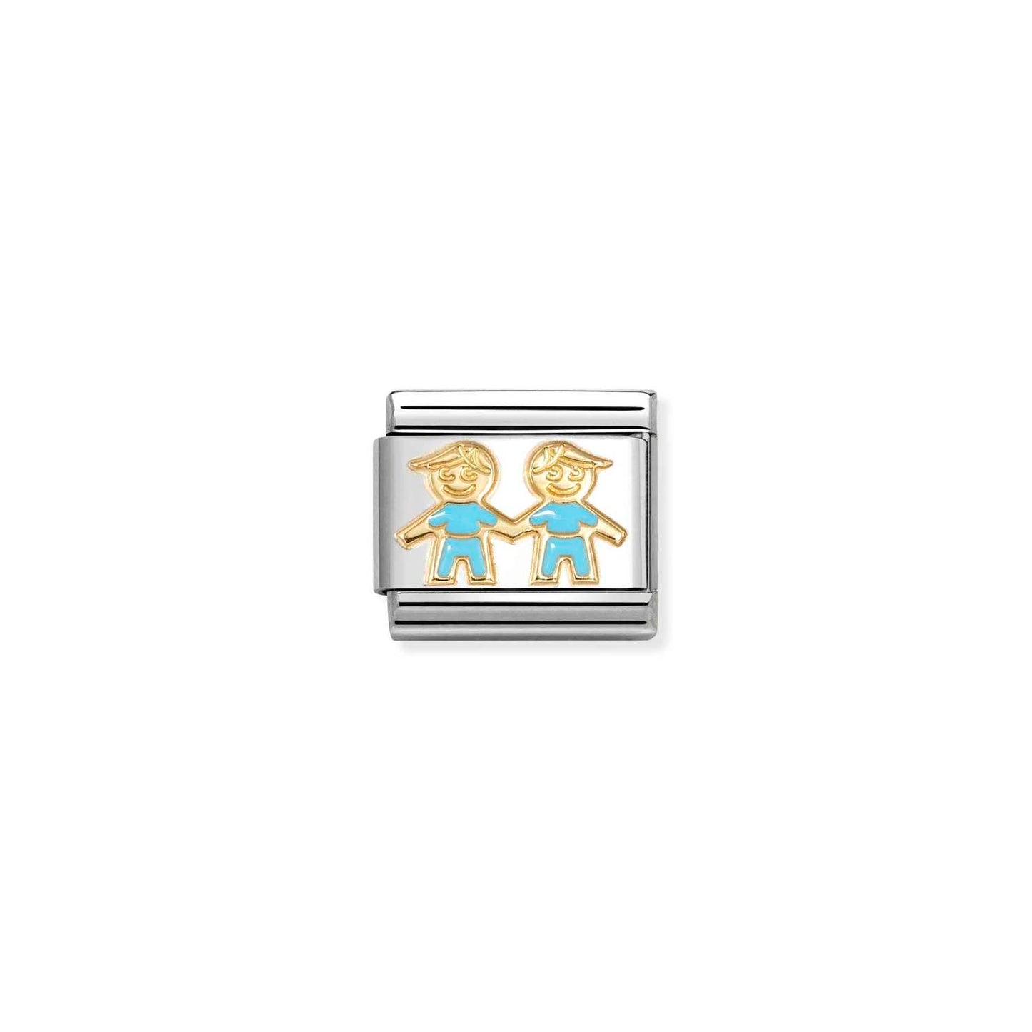 Nomination 18ct Yellow Gold Blue Enamel Brothers 030272/90