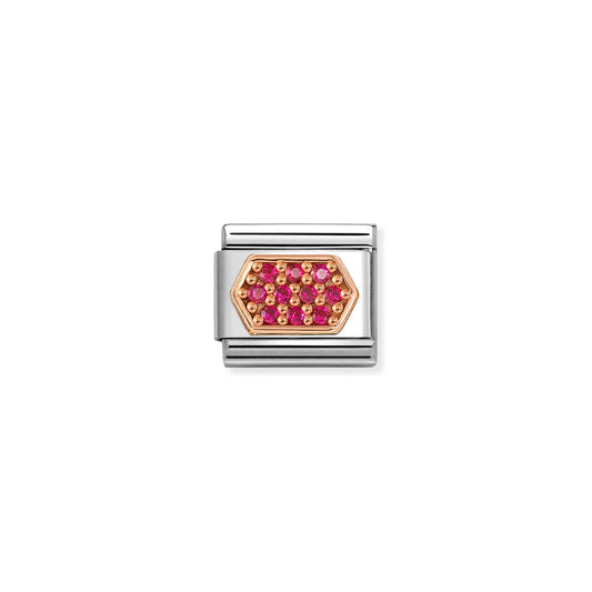 Nomination Composable Rose Red Pave Hexagon 430319/06