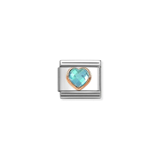 Nomination Composable Classic Rose Light Blue Cubic Zirconia Heart 430607/006