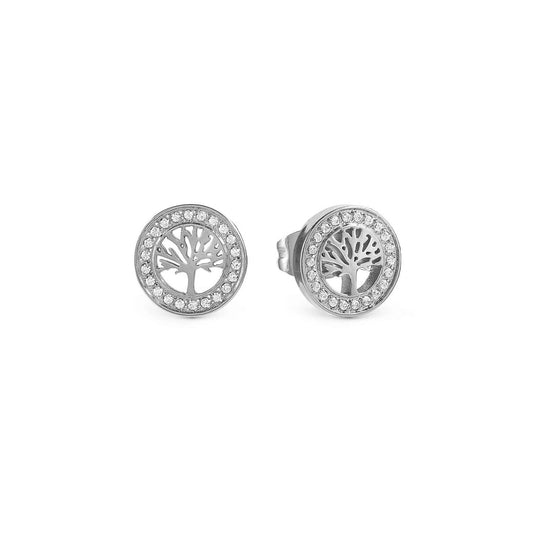 Nomination Soffio D'amore Stainless Steel Tree Of Life Cubic Zirconia Stud Earrings 134002/017