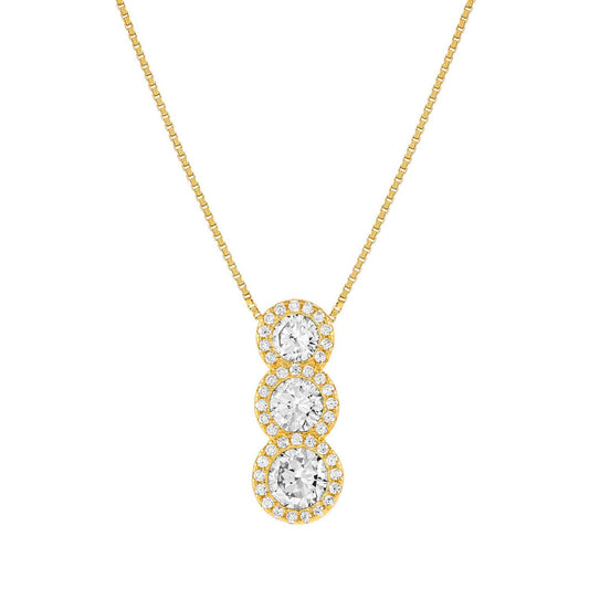 Nomination Seidivina Yellow Gold Plated Cubic Zirconia Triple Circle Necklace 241403/012