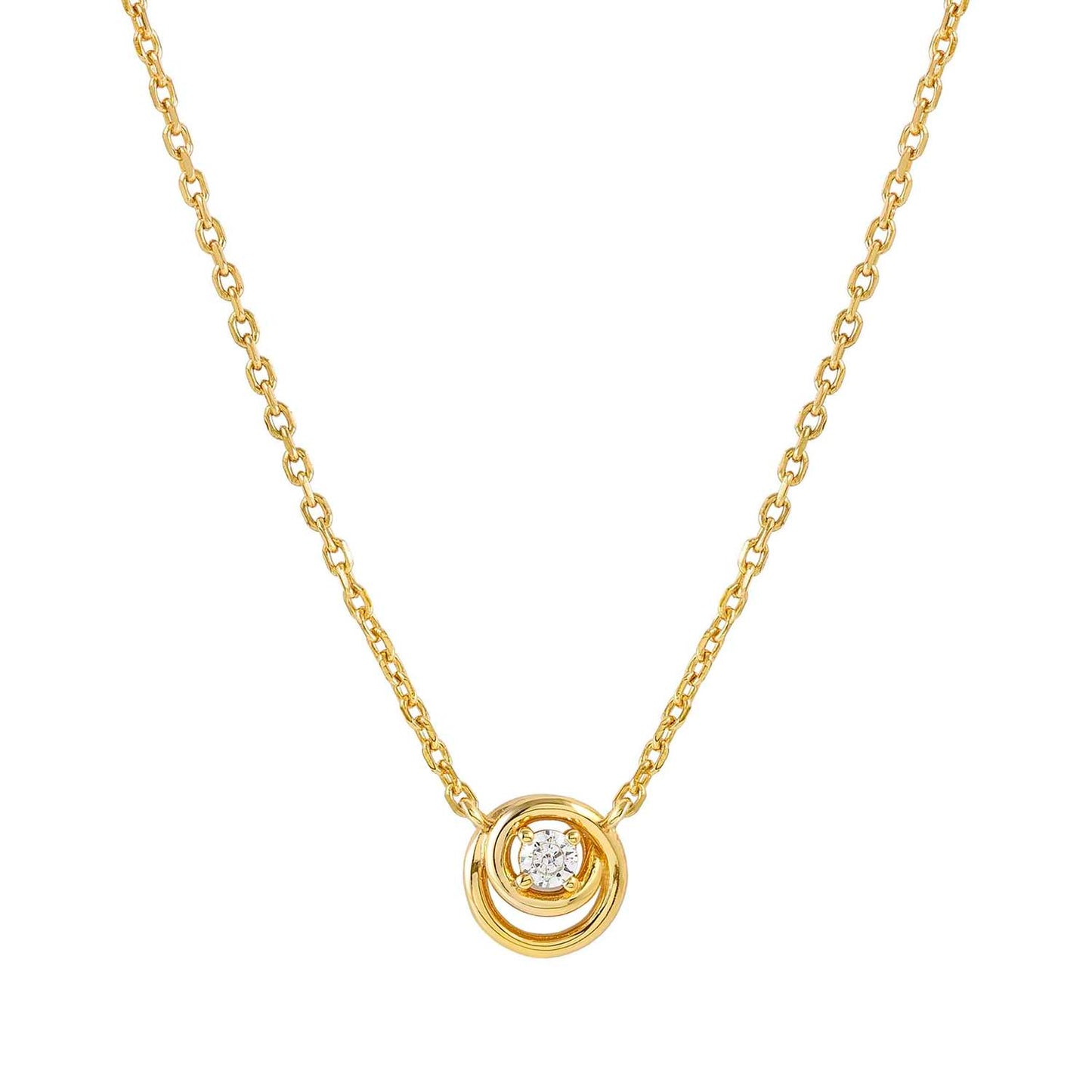 Nomination Cosmiclove Yellow Gold Circle Cubic Zirconia Necklace 241706/054