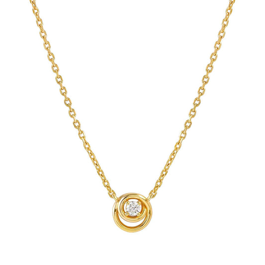 Nomination Cosmiclove Yellow Gold Circle Cubic Zirconia Necklace 241706/054