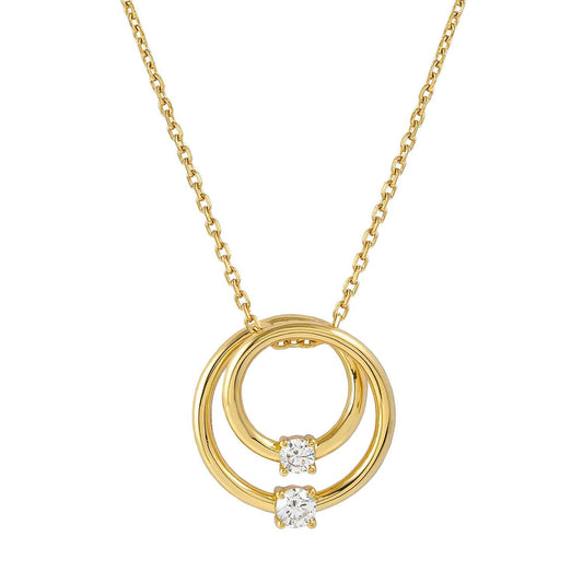 Nomination Cosmiclove Yellow Gold Plated Open Circles Cubic Zirconia Necklace 241708/054