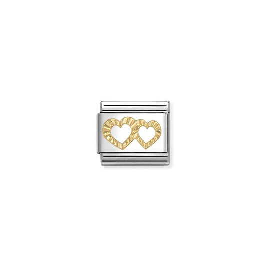 Nomination Composable Classic Gold Etched Hearts Charm 030149/64
