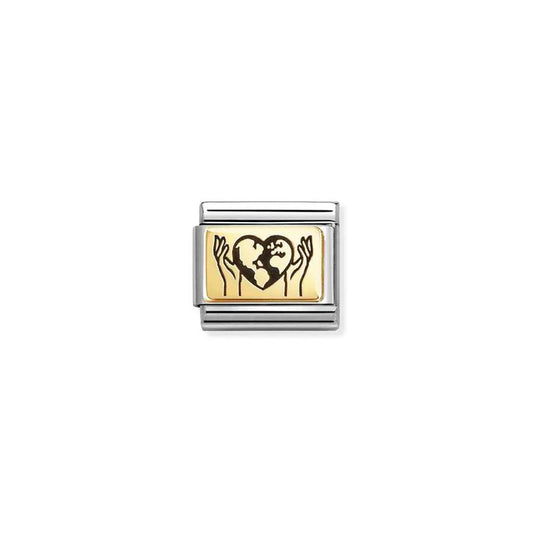 Nomination Composable Classic Gold World In Hands Globe Charm 030166/67