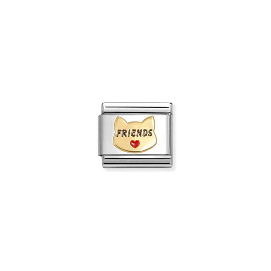 Nomination Composable Classic Gold Friends Heart Cat Charm 030285/68