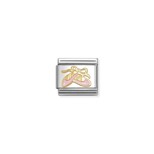 Nomination Composable Classic Gold Ballet Shoes Pink Enamel 030285/76