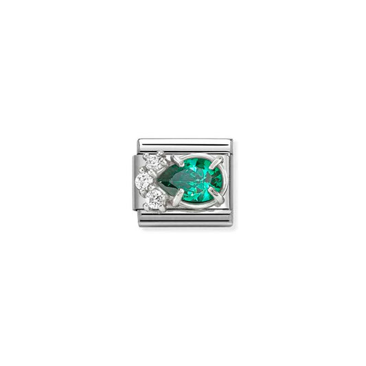 Nomination Composable Classic Green and White Cubic Zirconia Charm 330329/03