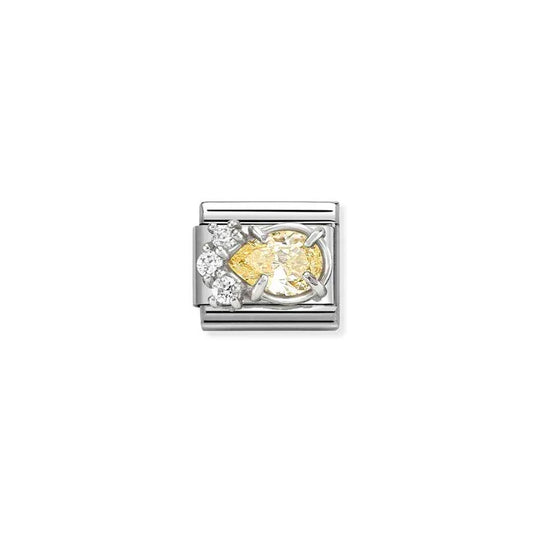 Nomination Composable Classic Yellow and White Cubic Zirconia Charm 330329/07